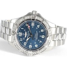 Breitling Colt A74350 Superquartz 1 Ctw Diamond Bezel Chronometer Box Books