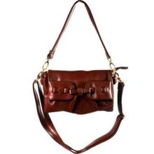 Brown Bow Ribbon Design Small Womens Handbag Bag Crossbody Purse Size Small