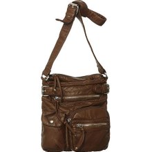 Brown Distressed ''Mini Cargo'' Crossbody Swingpouch Bag