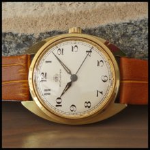 Bucherer [swiss] Vintage Gold-toned Tonneau Dress Watch 17j Hw As/st Cal. 974