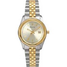 Bulova 98m000 Women's Dress Stainless Steel Band Champagne Dial Watch