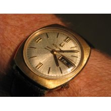 Bulova Accutron 218 Vintage 14k Gold Day/date Wrist Watch, Heavy Case