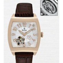 Bulova Bva-series 140 Ladies` Rose Gold-tone 1 Diamond Mechanical Watch