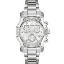 Bulova Ladies` Diamond Watch With 3 Subdials & Date