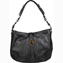 Burberry Bartow Black Grainy Leather Hobo Bag 3764088