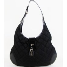 Burberry Black Quilted Nylon Brooke Hobo Bag