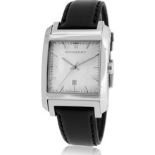 Burberry Men's Nova Check Black Leather Strap Watch Bu1570