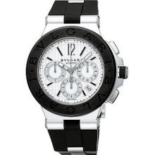 Bvlgari Bulgari Diagono Steel Auto 42mm Chrono Rubber - Dg42c6svdch Ret: $6,800