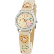 Cactus Cac-20-L11 Kids Beige Strap Watch With Cream Dial