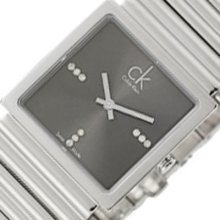Calvin Klein Swiss Womens Analog Square Watch Steel Bracelet K5623193