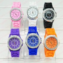 Candy Jelly Silicone Jewelled Watches Classic Famous Design D-two 00