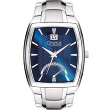 Caravelle by Bulova Men's 43B102 Stainless Steel Bracelet Silver Blue Dial Watch