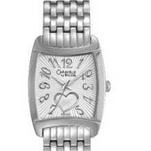 Caravelle Ladies` Silver-tone Tonneau Dress Watch W/ Heart Detail