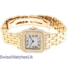 Cartier Panthere 18k Yellow Gold Diamond Ladies Watch