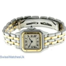 Cartier Panthere 2 Row Gold Steel Watch Shipped From London,uk, Contact Us