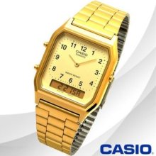 Casio Analog & Digital Dual Time Aq230ga / Aq-230ga-9 / Aq-230ga-9b Alarm Watch