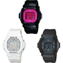 Casio Baby-g Digital Alarm Chronograph World Time White Black Pink Ladies Watch