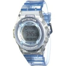 Casio Baby Shock Resistant Blue Jelly Digital Women's Watch Clear Resin Strap