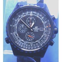 Casio Edifice Ef-527bk-lavof Black Aviation Watch
