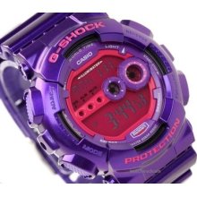 Casio G-shock, Extra Large, Purple, 7-year Battery, Gd100sc Gd-100sc-6dr