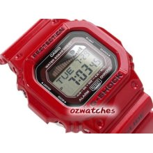 Casio G-shock G-lide Moon Phase Glx-5600 Glx-5600-4 Red Stock Resistance W/ Box