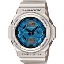 Casio G-shock Ga150mf-7a Mens White Metallic Blue Dial Ana-digi Watch