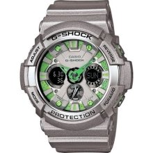 Casio G-shock Ga200sh-8a, Grey & Green, Chrono Anti-magnetic, Analogic, Digital
