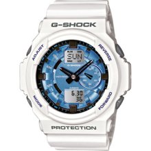 Casio G-shock Watch Ga150mf Ga150mf-7 Ga150mf-7a White With Metallic Blue Dial N