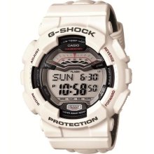 Casio Gls100-7 Men's G-shock G-lide Grey Lcd Dial White Resin Leather Band Watch