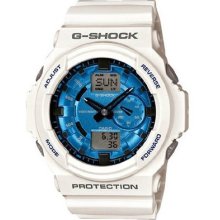 Casio Men's G-shock White With Metallic Blue Face Ga150mf-7a