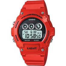 Casio Mens Water Resistance Red Digital LED Watch with Round Dial