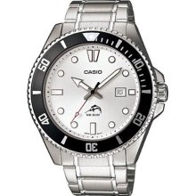 Casio Watch Wr 200m Date Steel Mdv-106d-7a White