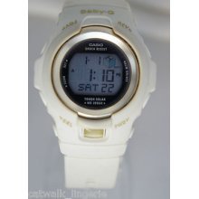 Casio Woman's Bgr300-7 Baby G-shock White Watch Digital Alarm Chronograph Dial