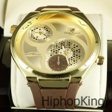 Casual Quartz Movement Water Proof Hip Hop Rubber Wrist Watch Custom Piece