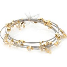 Cellini Stainless Steel Silver, Gold Guitar String Bangle Set