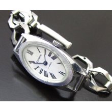 Chaika Sea-gull 1301 White Roman Tiny Soviet Russian Mechanical Ladies Watch