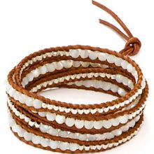 Chan Luu Five Wrap Graduated Leather Bracelet