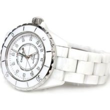 Chanel J12 White Ceramic Diamond Dial Watch - 38mm