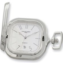 Charles Hubert Gold-pltd Two-tone Chrome Square Pocket Watch Xwa617