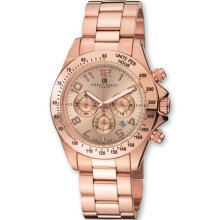 Charles Hubert Mens Rose-Plated Rose Dial Chronograph Watch XWA3244