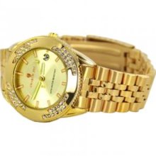 Charlie Jill WATW-0512M-GD Charlie Jill Women Watch in Gold Dial 14K with Swavorski Crystal Stone