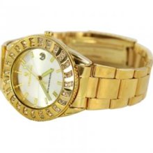 Charlie Jill WATW-0513M-GD Charlie Jill Women Watch in Gold Dial 14K with Swavorski Crystal Stone