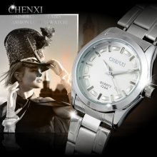 Chenxi Tag White Dial Stainless Case Bracelet Lady Women Watch Quartz Mini Gift