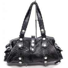 Chloe Black Snakeskin Silverado Satchel Handbag