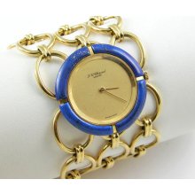 Chopard 18k ladys lapis bracelet watch