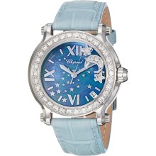 Chopard Watches Women's Happy Sport Round Blue MOP with Floating Diamo