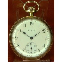 Circa 1917 Elgin Size 16 Pocket Watch Gold Filled Case 15 Jewels Fully Serviced