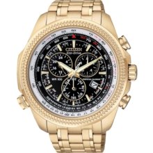 Citizen Watch, Mens Chronograph Eco-Drive Rose Gold-Tone Stainless Ste