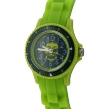 Citron Children's Quartz Watch With Green Dial Analogue Display And Green Silicone Strap Kid122