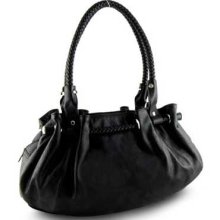 Clara's Double Rope Hobo Handbag - Leather-Like - Black